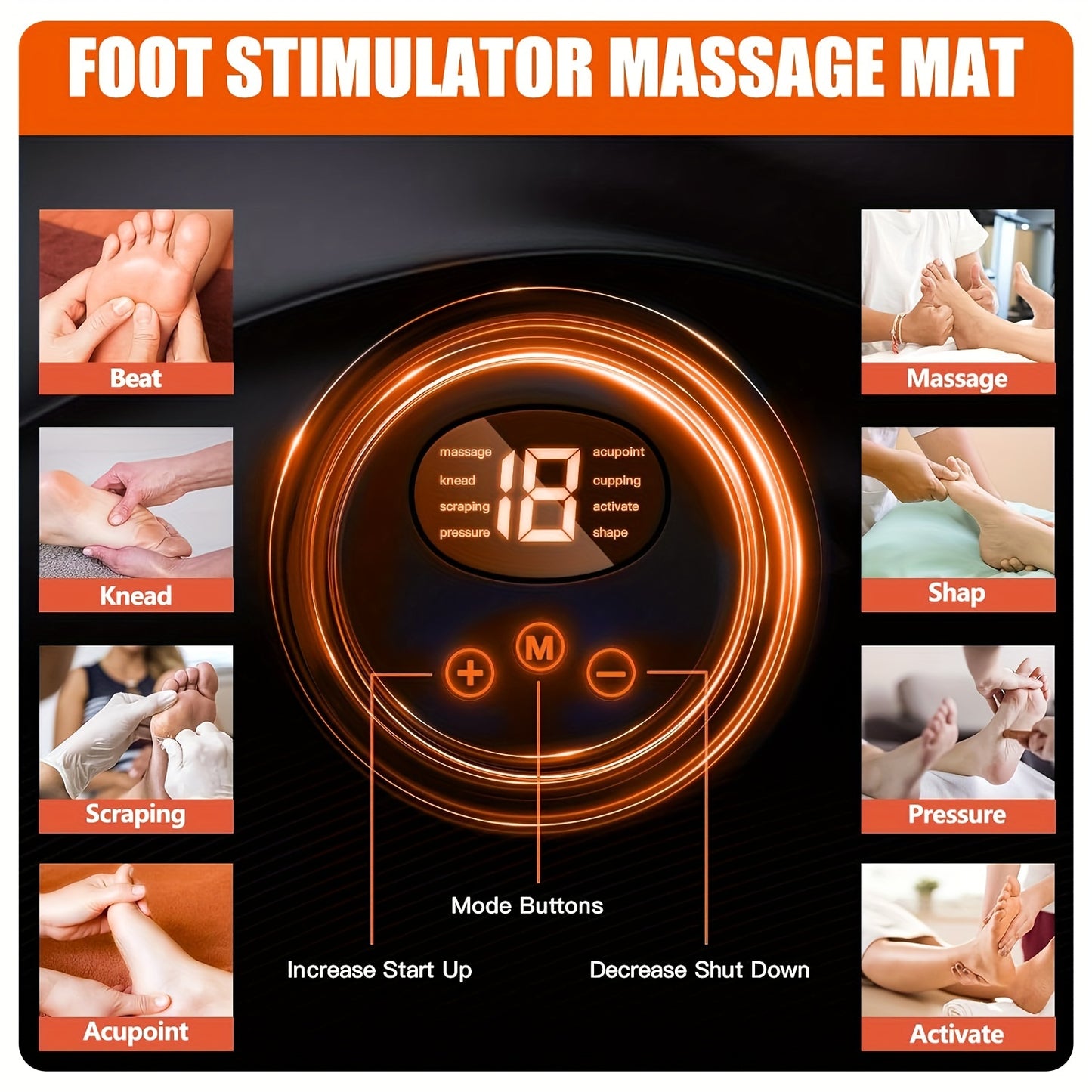 Foot Massager, Foot Massager Mat Foldable Feet Massager, Electronic Muscle Massager