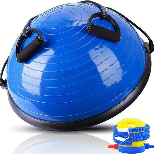 Balance Ball Trainer with Resistance Bands & Pump Stability, 58CM Yoga Exercise Ball for Home Gym Core Training Anti-Skid Surface