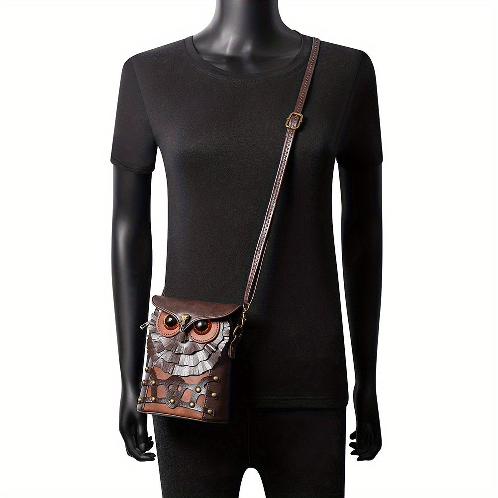 Fashion-Forward Owl Steampunk Crossbody Bag