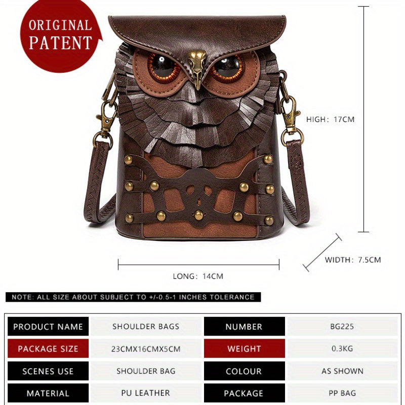 Fashion-Forward Owl Steampunk Crossbody Bag