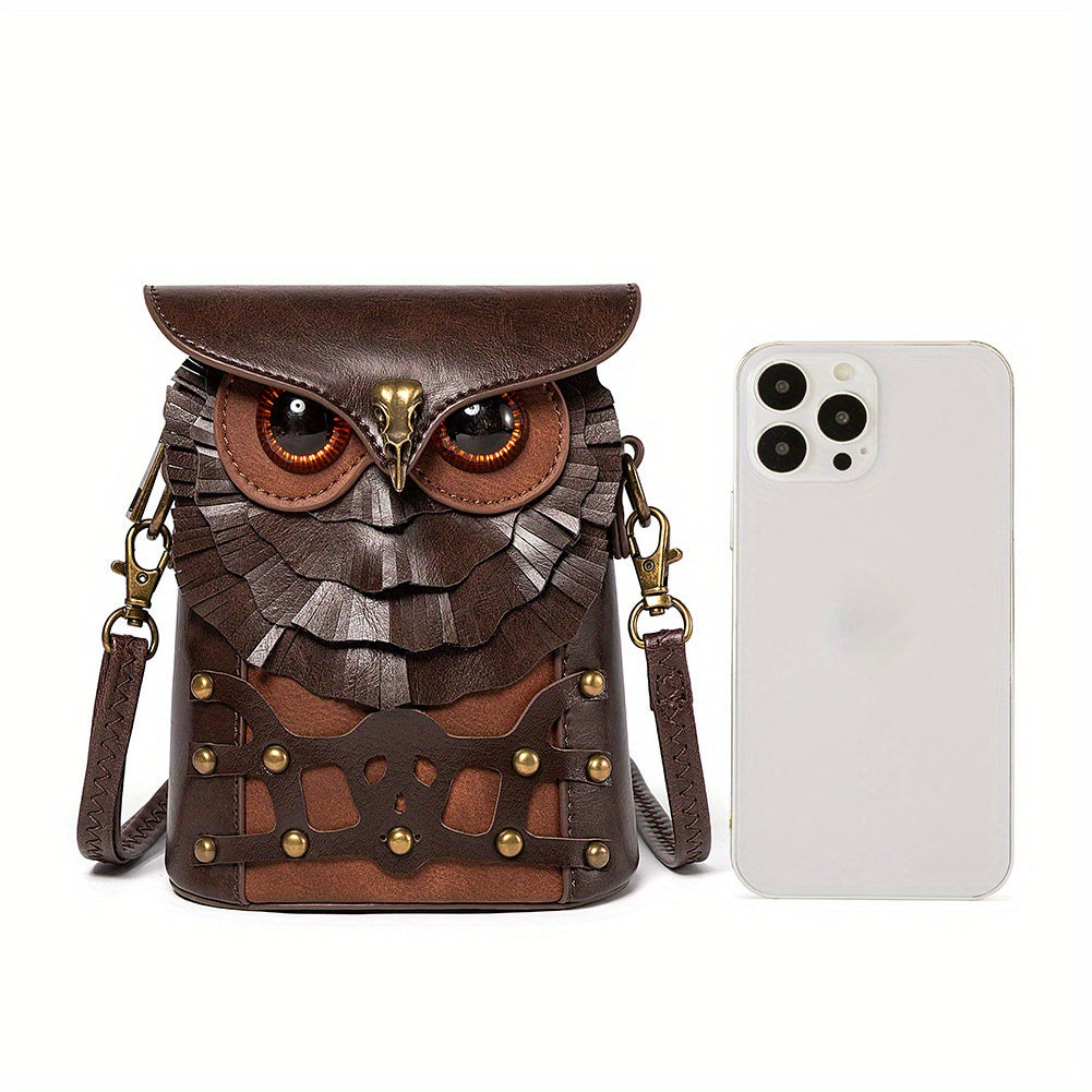 Fashion-Forward Owl Steampunk Crossbody Bag