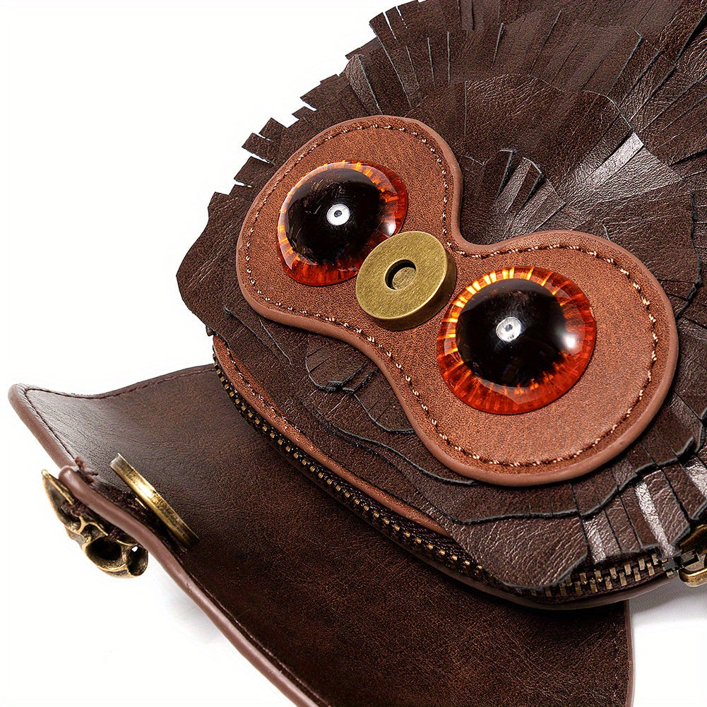 Fashion-Forward Owl Steampunk Crossbody Bag