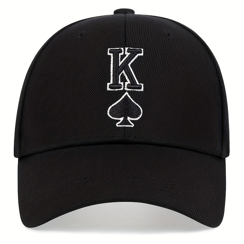 Spade Poker K Embroidered Adjustable Hat