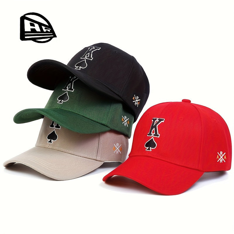 Spade Poker K Embroidered Adjustable Hat