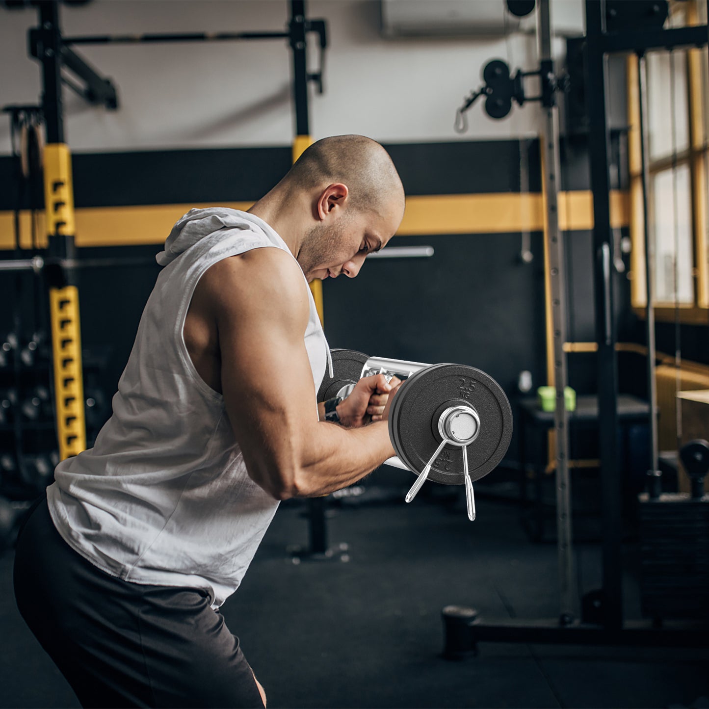 Training Bar With Weightlifting Grip Handles For Strength & Resistance Training