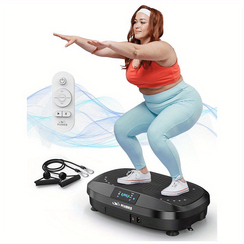 3D Vibration Plate Exercise Machine, With Remote Control & Resistance Bands