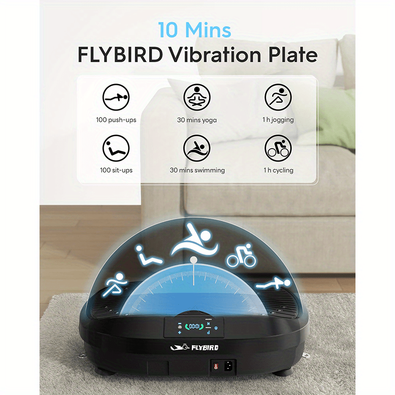 3D Vibration Plate Exercise Machine, With Remote Control & Resistance Bands