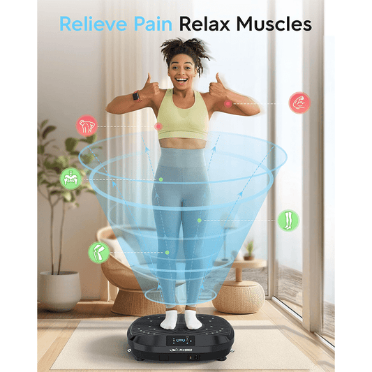 3D Vibration Plate Exercise Machine, With Remote Control & Resistance Bands