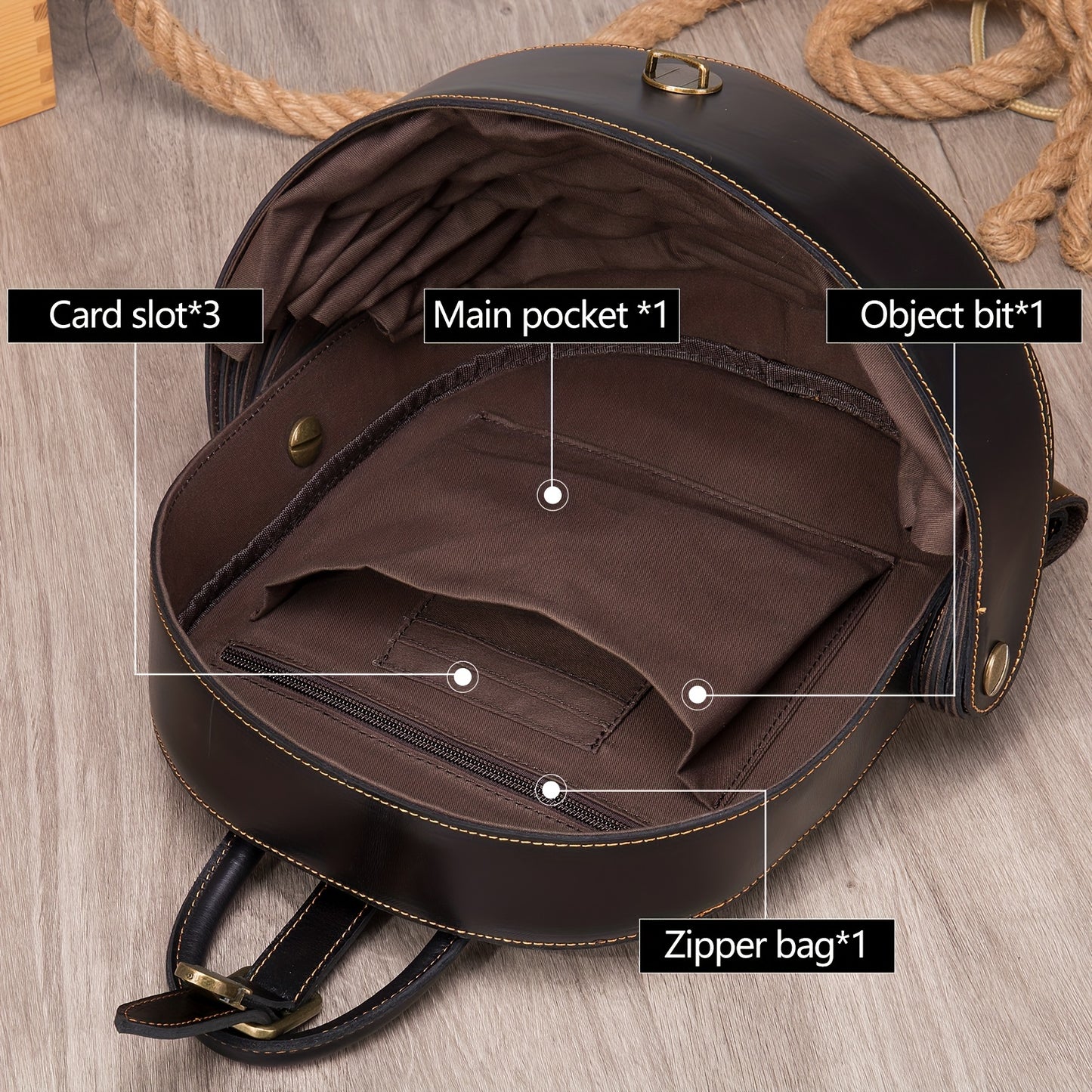 Durable Crazy Horse Leather Backpack