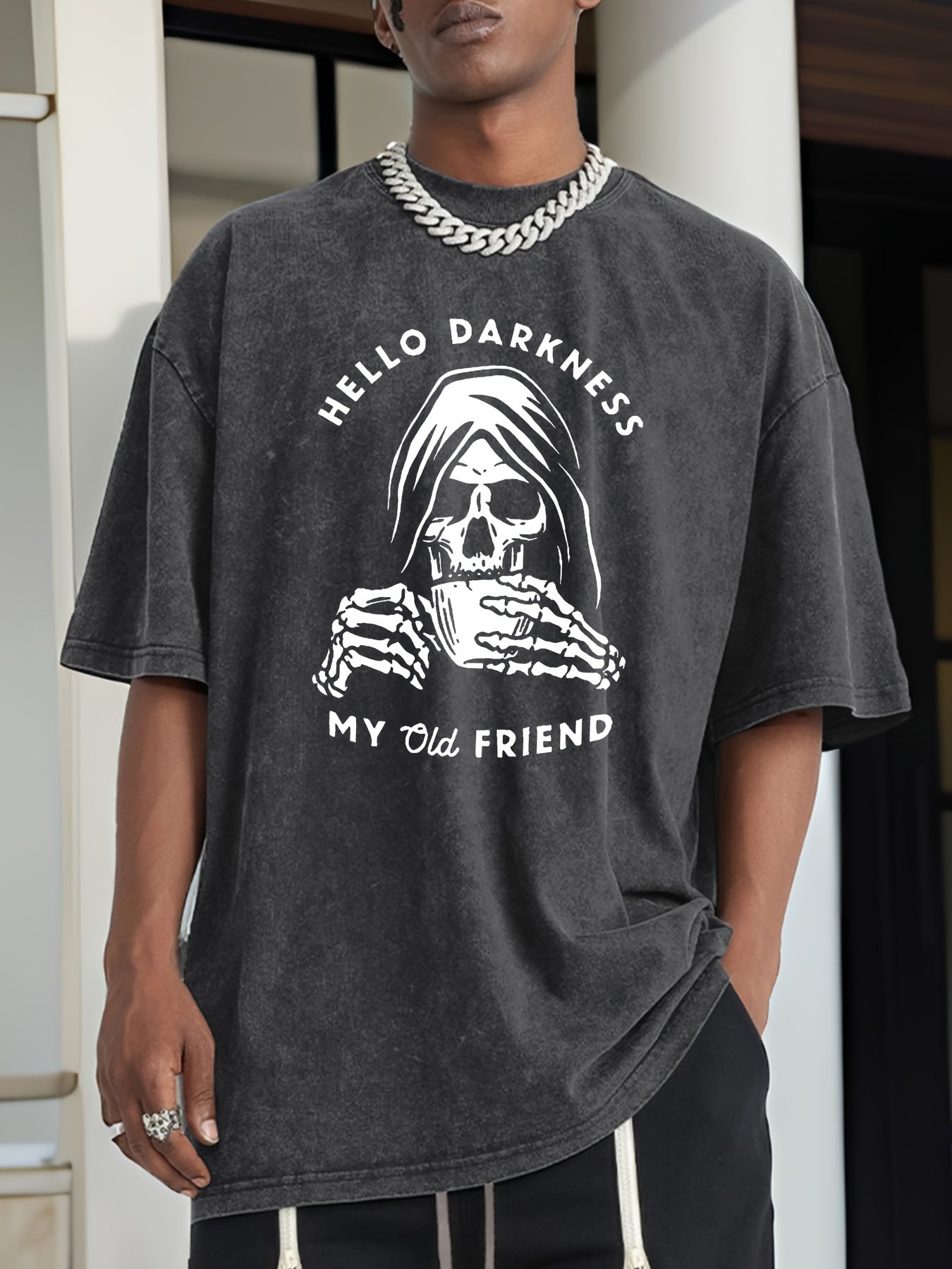 Reaper Skull Graphic Oversized T-Shirt