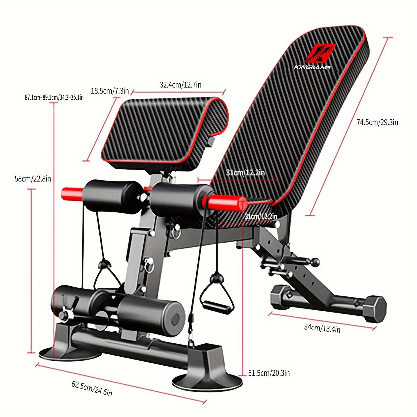 Weight Bench for Home Gym, Adjustable and Foldable Incline, Flat, & Decline