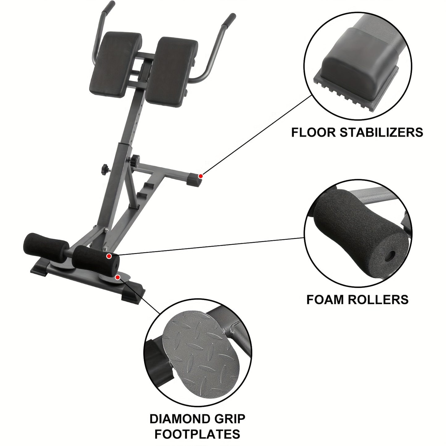 Foldable Core RDL, GHR, Hyperextension Bench