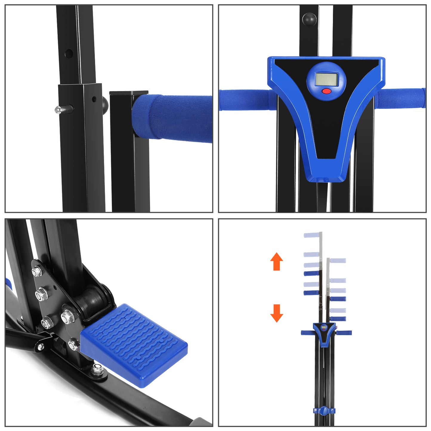 Vertical Climber Stepper, 2 In 1 Exercise Fitness, Foldable Climbing Machine Stair, Stair Climber Exercise Machine For Home Gym