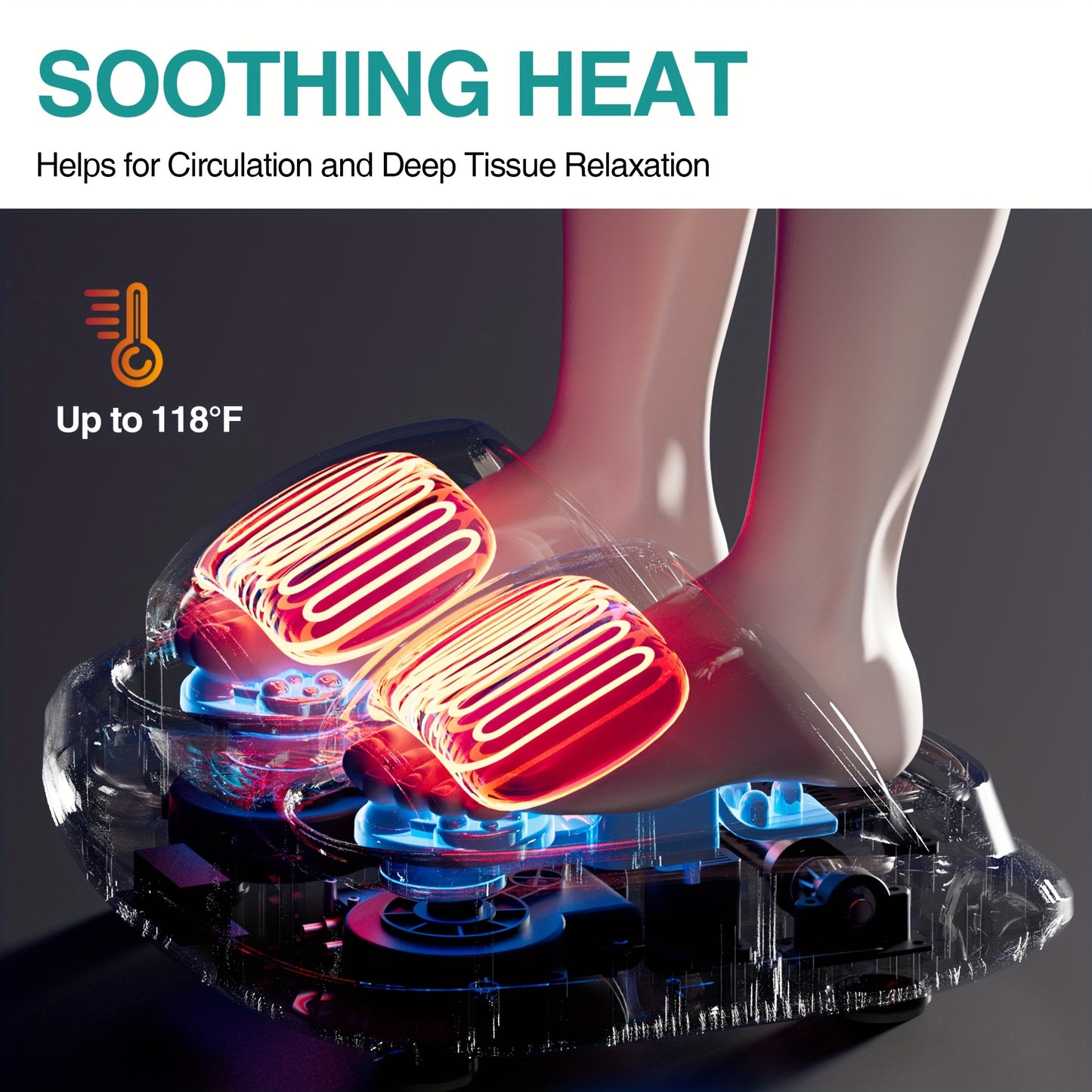 1pc 3D Foot Massager For Circulation With Deep-Kneading And Heat