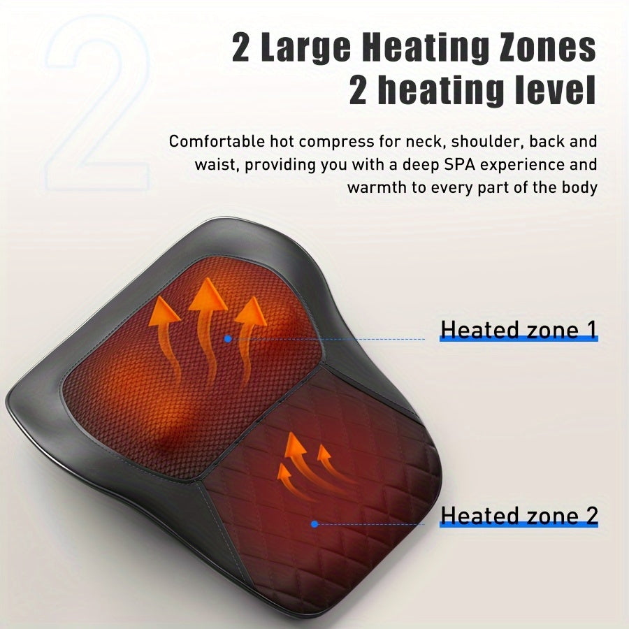 Relaxing 3D Kneading Back & Neck Massager with Heat - Multi-Use for Deep Muscle Relief - The Ultimate Gift for Stress-Free Living