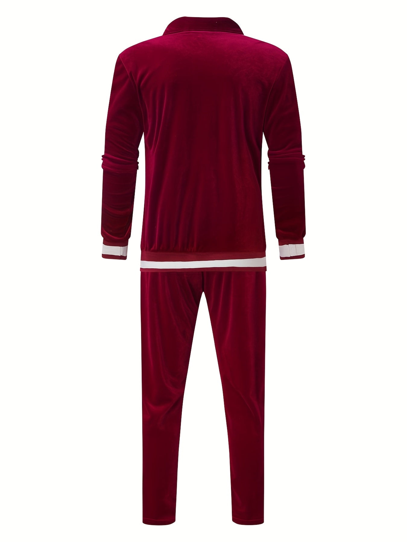 Luxurious Velvet Tracksuit Set - Zipper Jacket and Jogging Pants