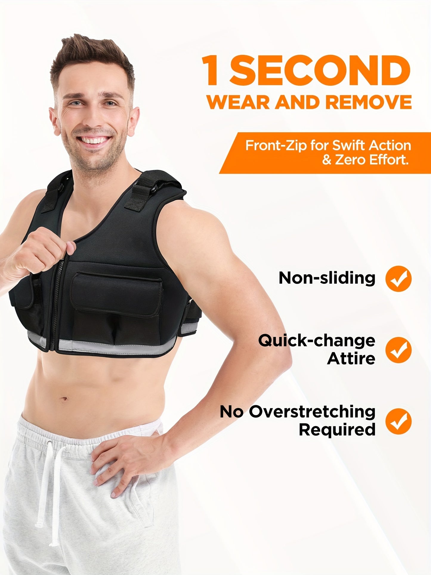 Adjustable Weighted Vest With Shoulder Pads - Adjustable Size - 5lbs Weights