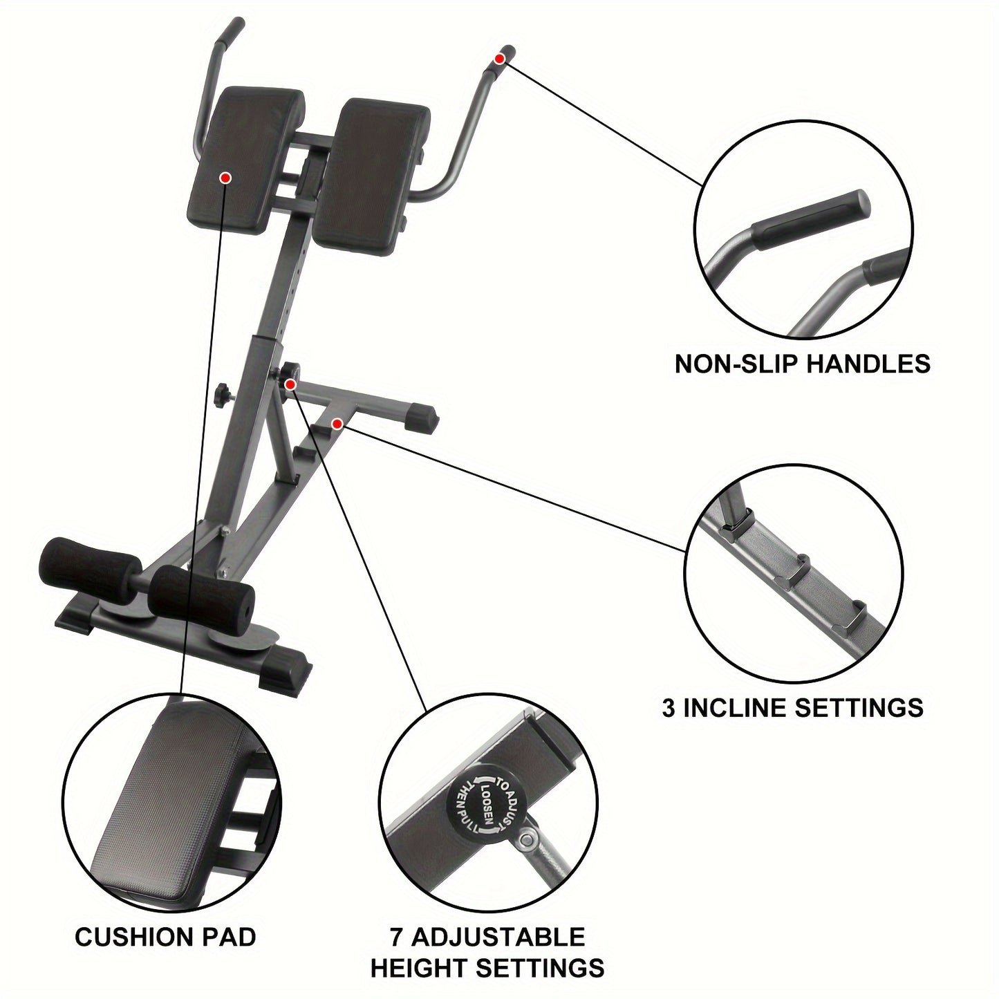 Foldable Core RDL, GHR, Hyperextension Bench