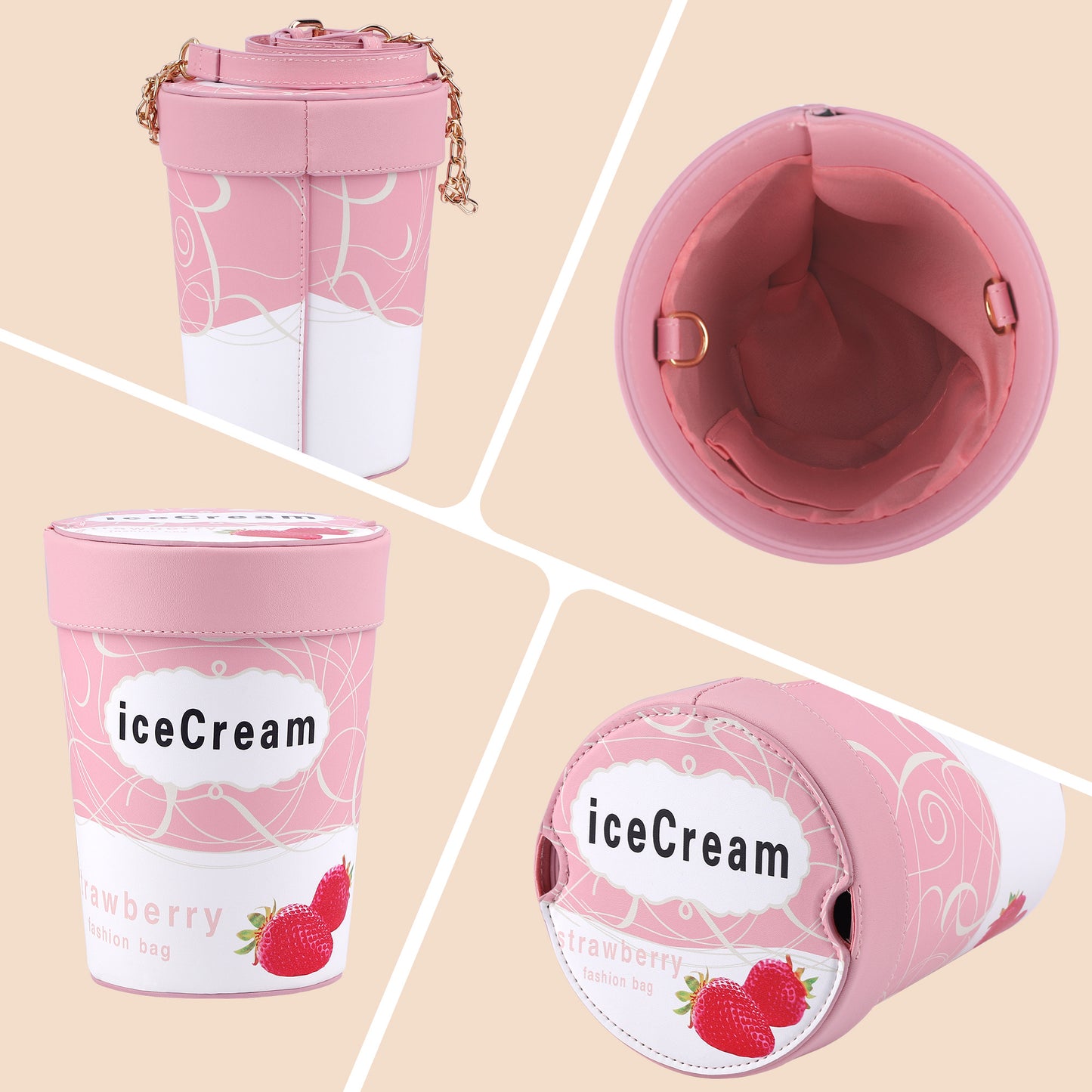 Crossbody Bag for Women - Ice Cream Design