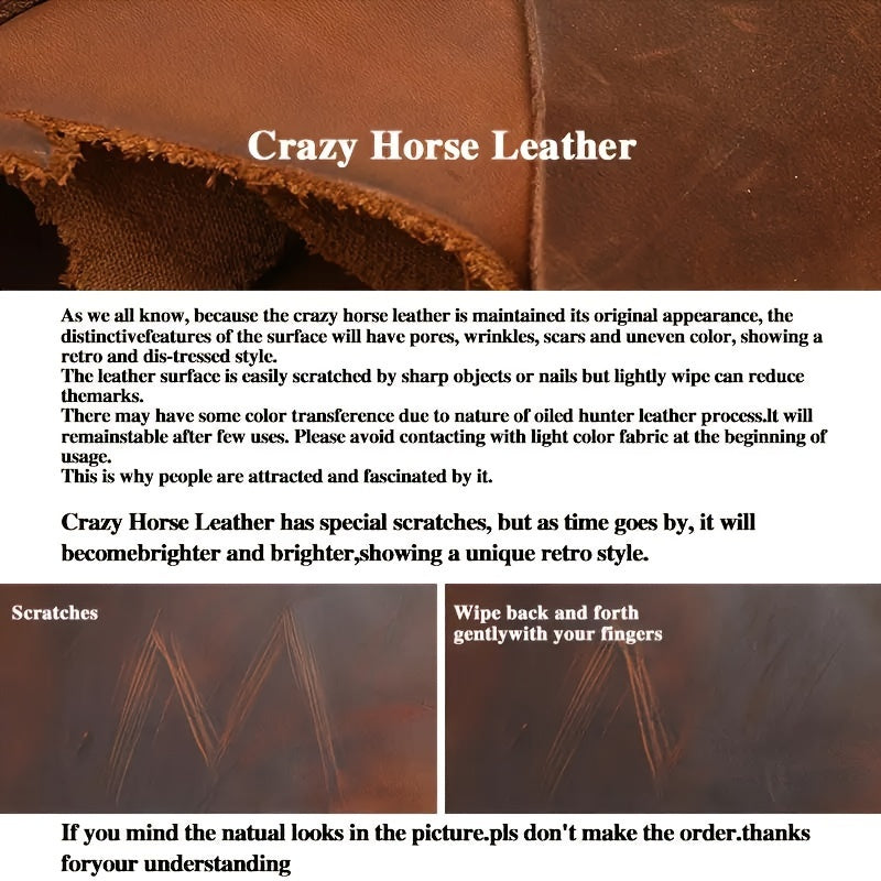 Durable Crazy Horse Leather Backpack