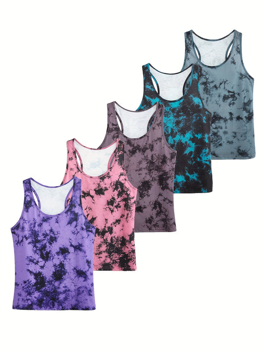 5-Pack Women's Tie-Dye Tank Tops