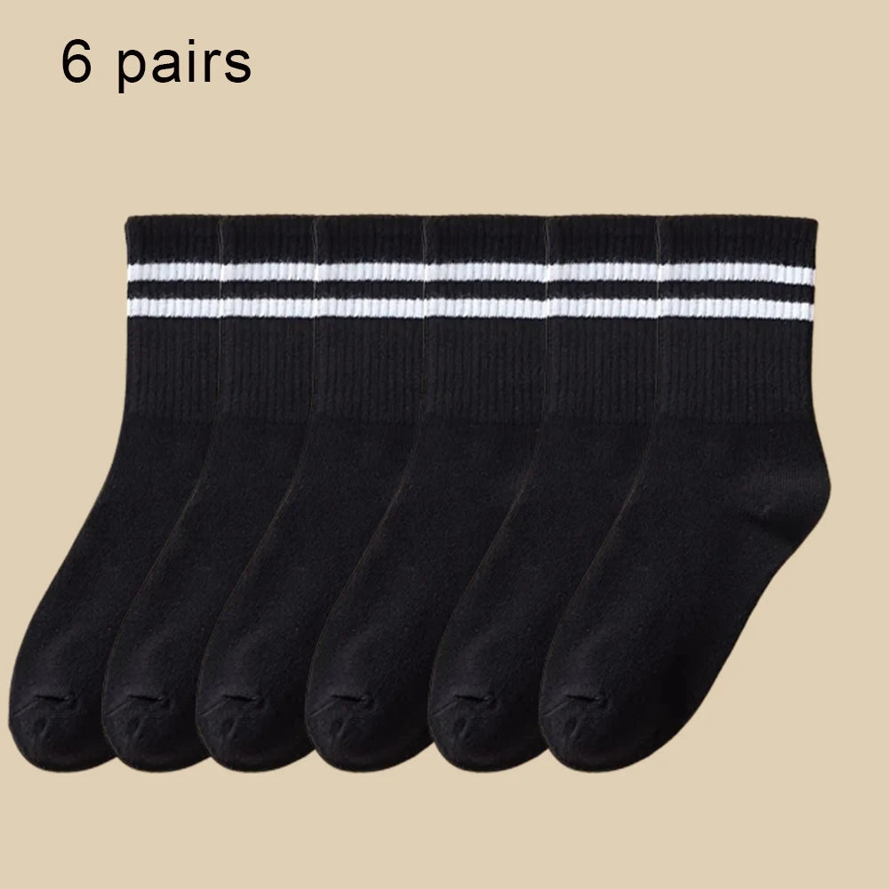 6 Pairs Women's Mid-Tube Socks