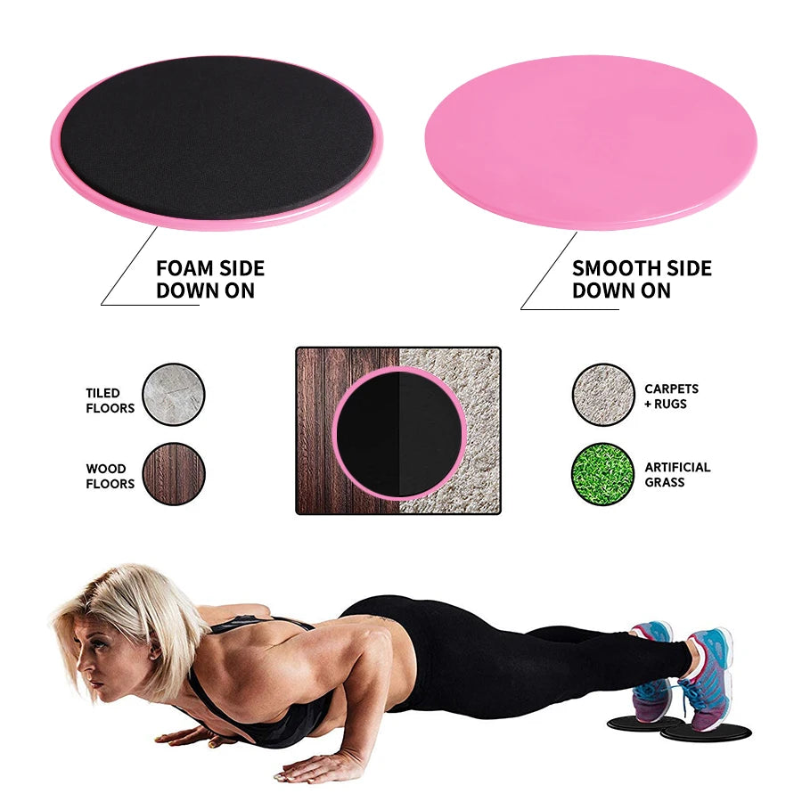 2PCS Fitness Core Exercise Gliding Discs Sports Training