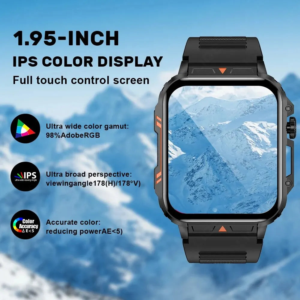 LIGE Smartwatch 1.95 Inch Screen Health Monitoring Waterproof Sport Watch