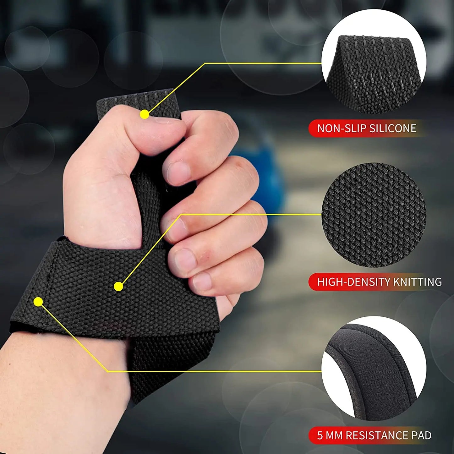 Weightlifting Straps Anti-Slip Silicone