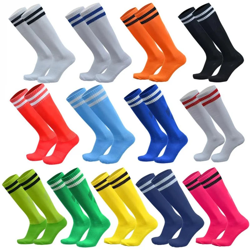 1 Pair Football Sports Socks Long  Knee Cotton Spandex - Adult & Kids Sized