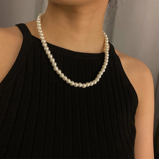 Elegant Women's Simulated Pearl Choker Necklace