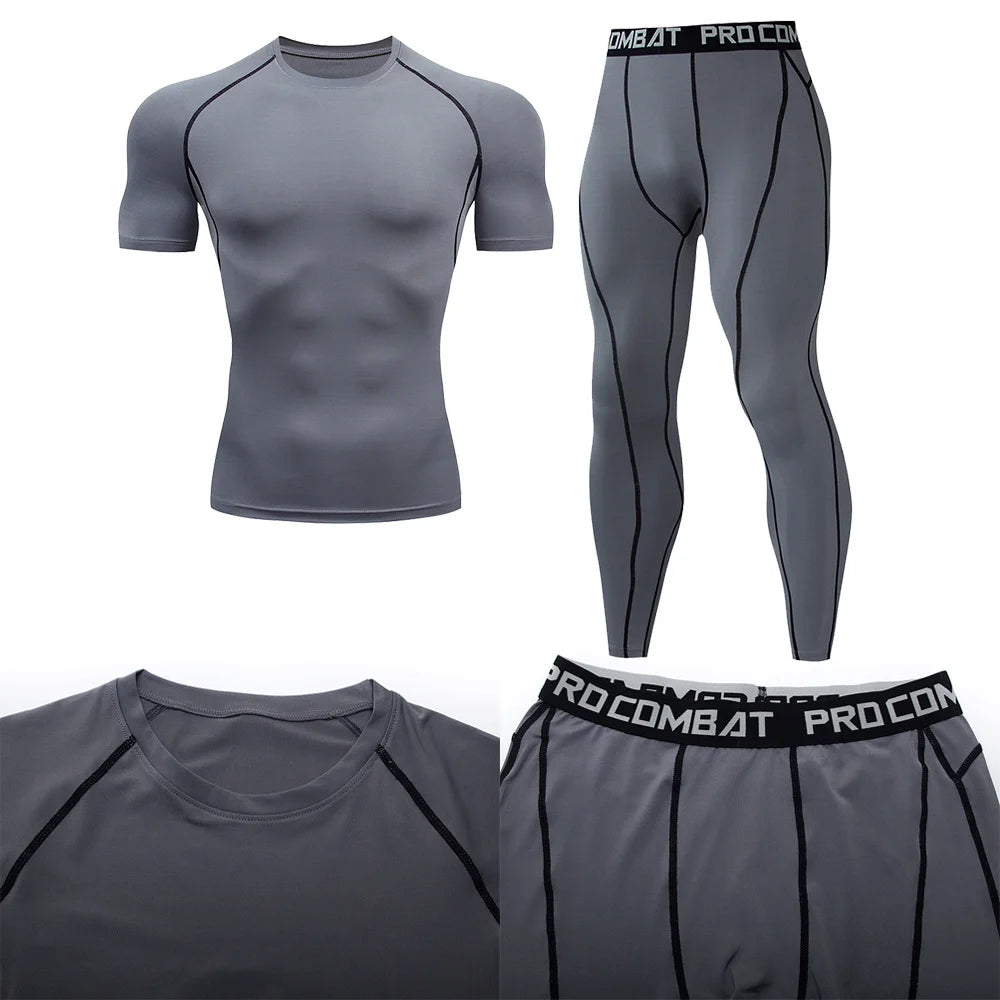 2pcs Men's Compression Sportswear Suit