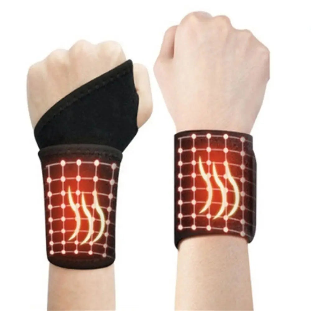 1 Pair Tourmaline Self-Heating Wrist Brace With Infrared Magnetic Therapy Pad