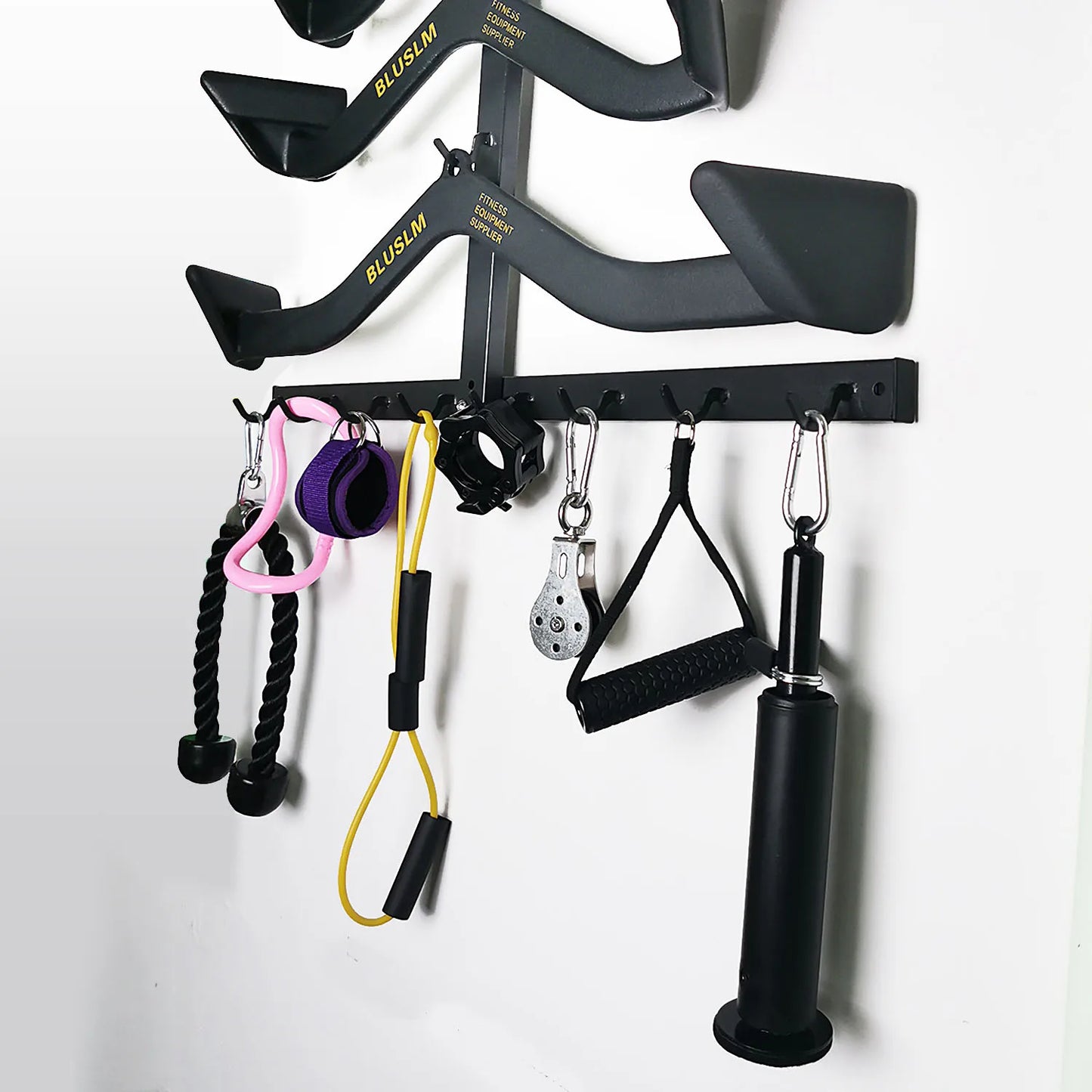 Detachable Floor/Wall Style Fitness Equipment Accessories Handle Placement Rack Gym Resistance Belt Storage Rack Space Saving