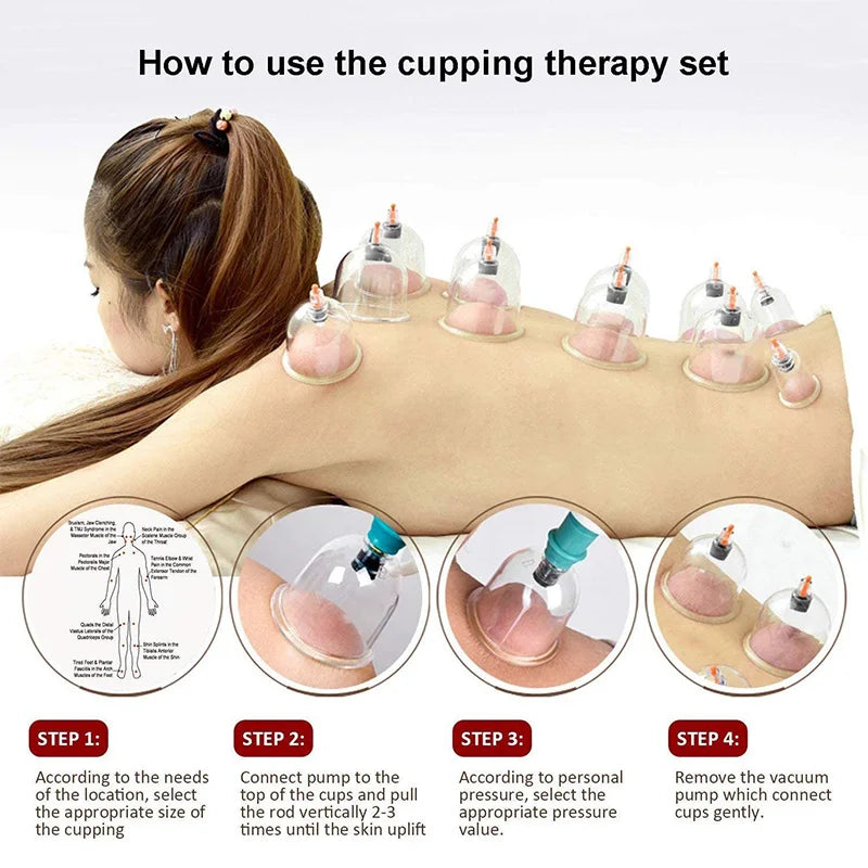 6 or 24 Pieces Suction Cups Massage Vacuum Cupping Body Massager Plastic Vacuum Suction Therapy Cupping Set Cans for Massage