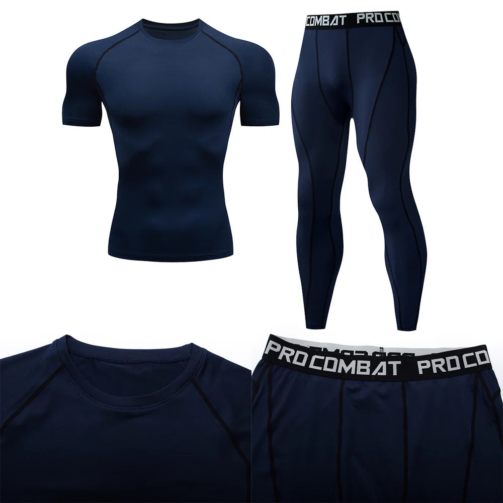 2pcs Men's Compression Sportswear Suit