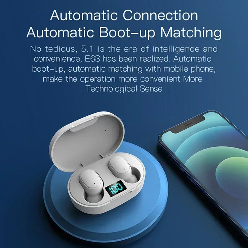 E6S Wireless Bluetooth Earphones With Microphone