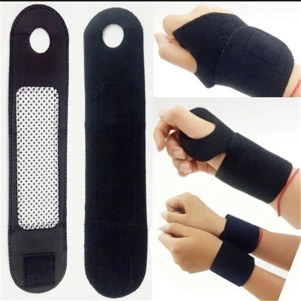 1 Pair Tourmaline Self-Heating Wrist Brace With Infrared Magnetic Therapy Pad