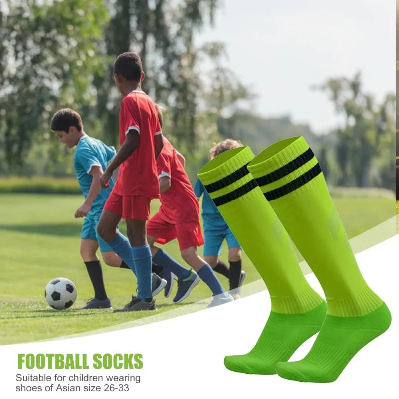 1 Pair Football Sports Socks Long  Knee Cotton Spandex - Adult & Kids Sized