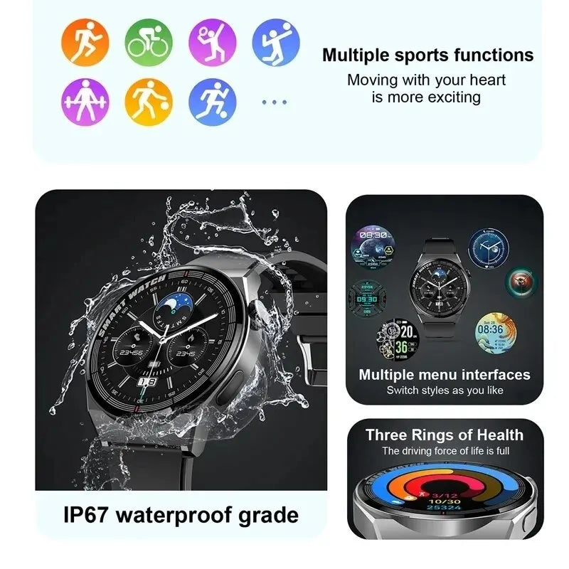 Waterproof SmartWatch Bluetooth Call GPS Tracker Heart Rate HD Screen