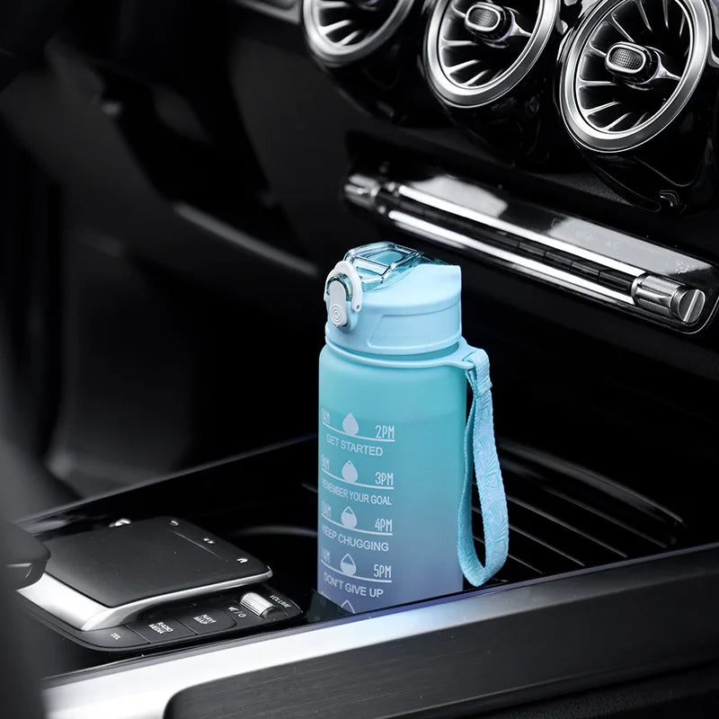 900ML Sports Water Bottle With Time Marker Leak-Proof Cup