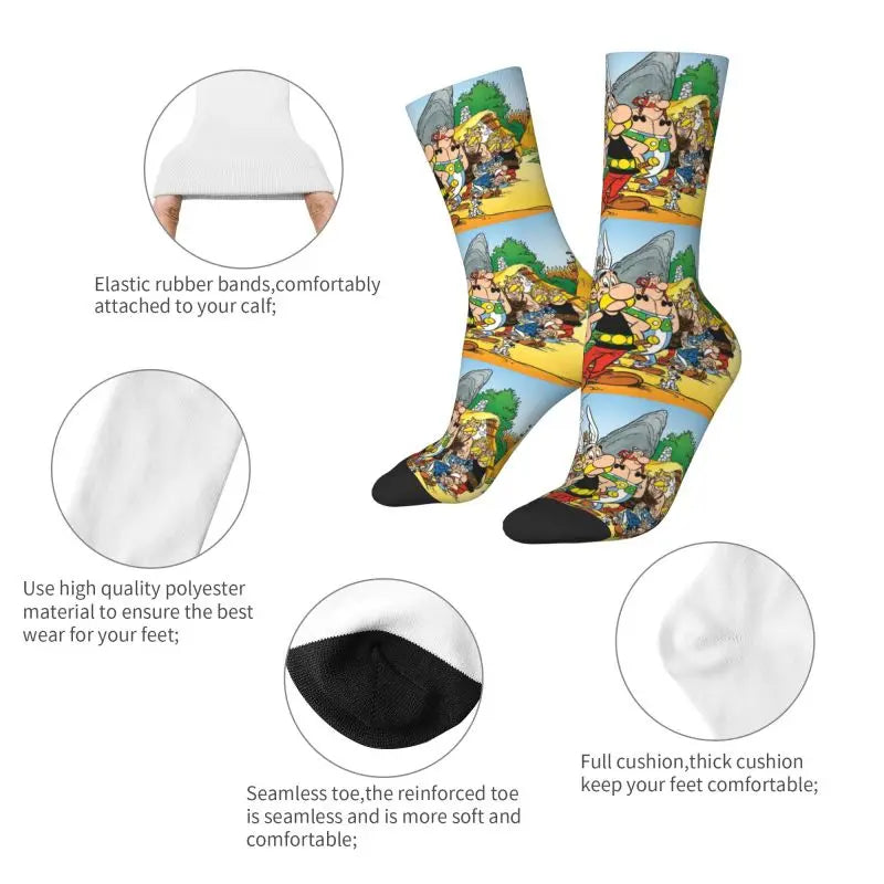 Anime Asterix And Obelix Men's Crew Socks