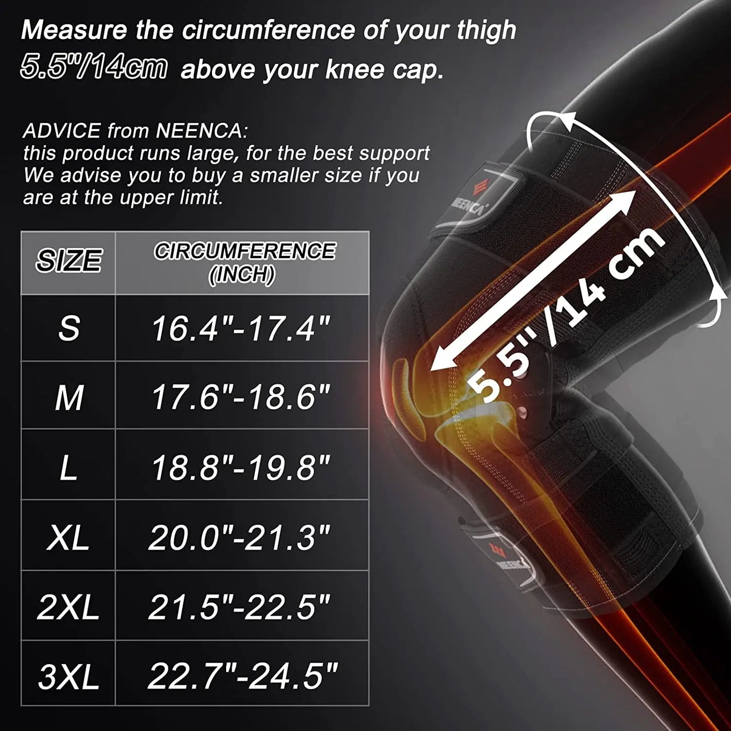 Hinged Knee Brace for Knee Support with Side Stabilizers