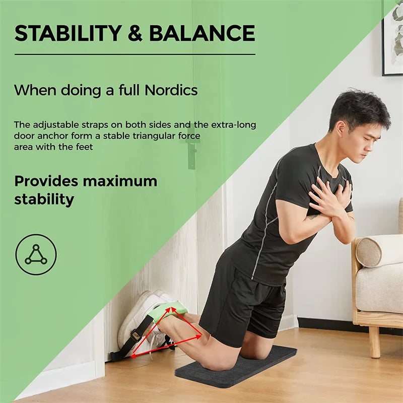 Adjustable Nordic Hamstring Curl Strap Sit-up Auxiliary Belt