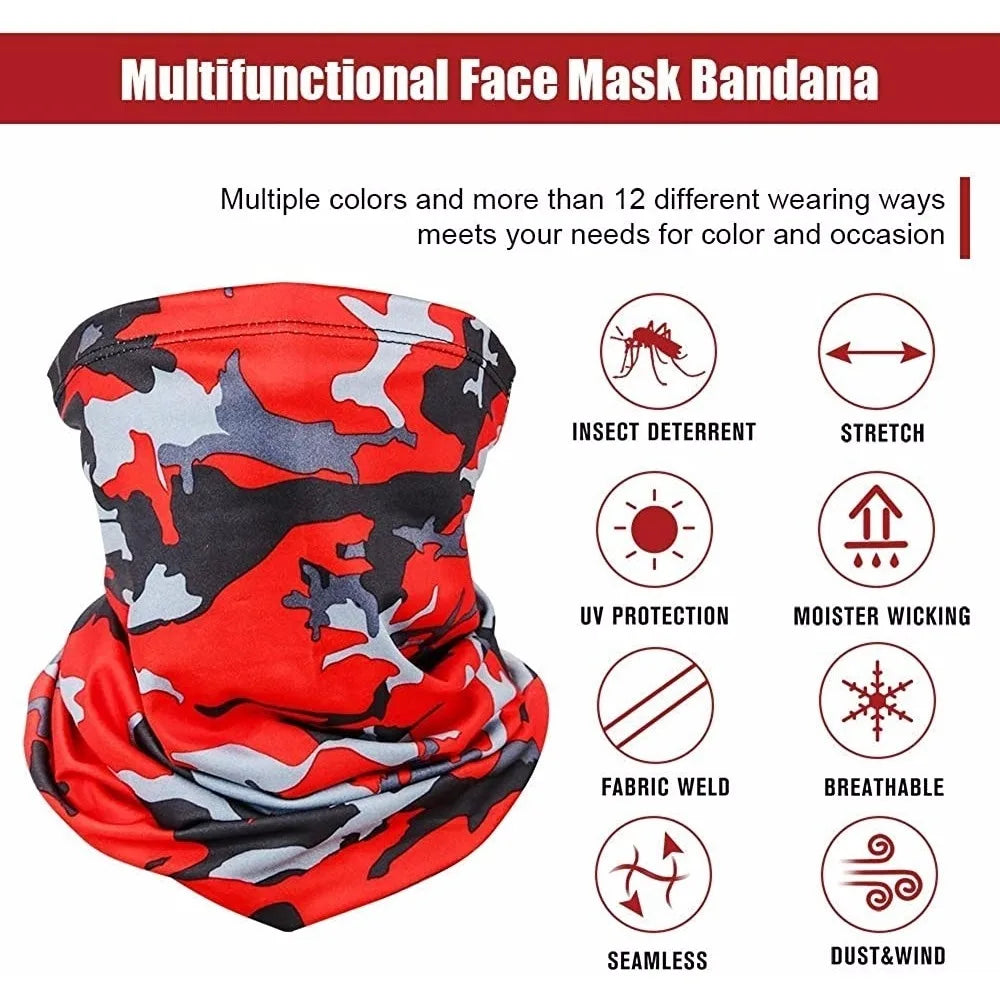 Multi-purpose Bandana Facemask Men Women Neck Cover Silk Outdoor Fishing Hiking Headwear Mask