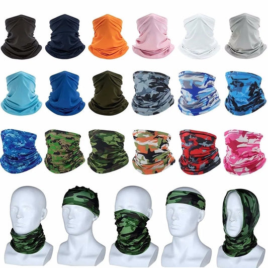 Multi-purpose Bandana Facemask Men Women Neck Cover Silk Outdoor Fishing Hiking Headwear Mask