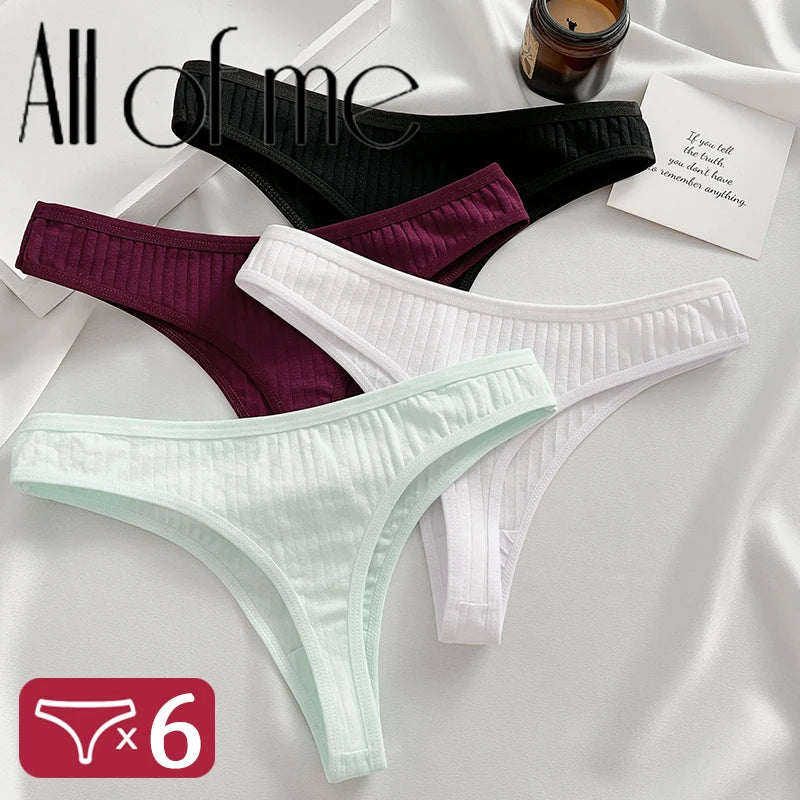 6PCS All Of Me Low-Rise G-String Panties