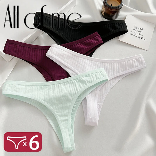 6PCS All Of Me Low-Rise G-String Panties