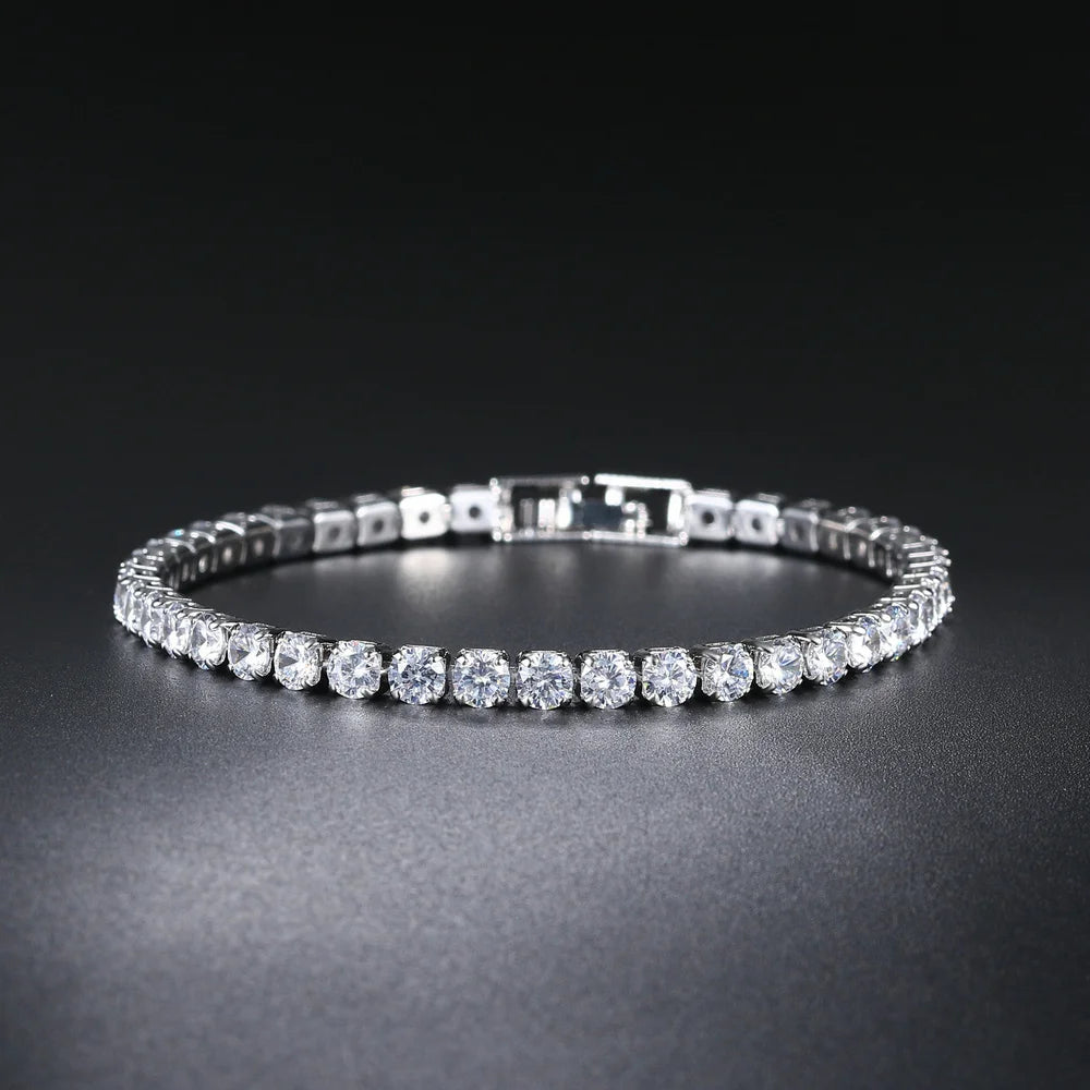 Elegant Women's Silver Link Bracelet with Semi-Precious Stones