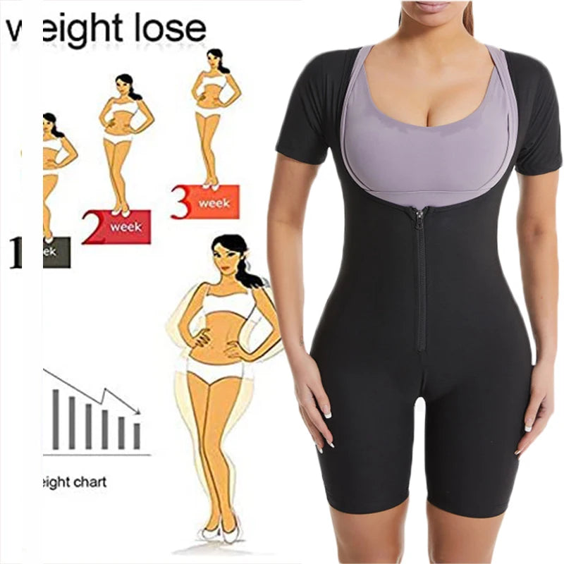 Women's Zip Up Sauna Sweat Suit Waist Trainer